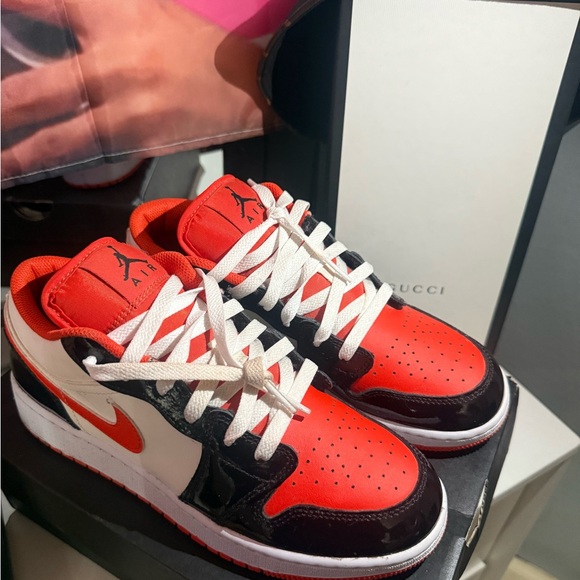 Jordan Orange and Black Sneakers - Picture 1 of 4